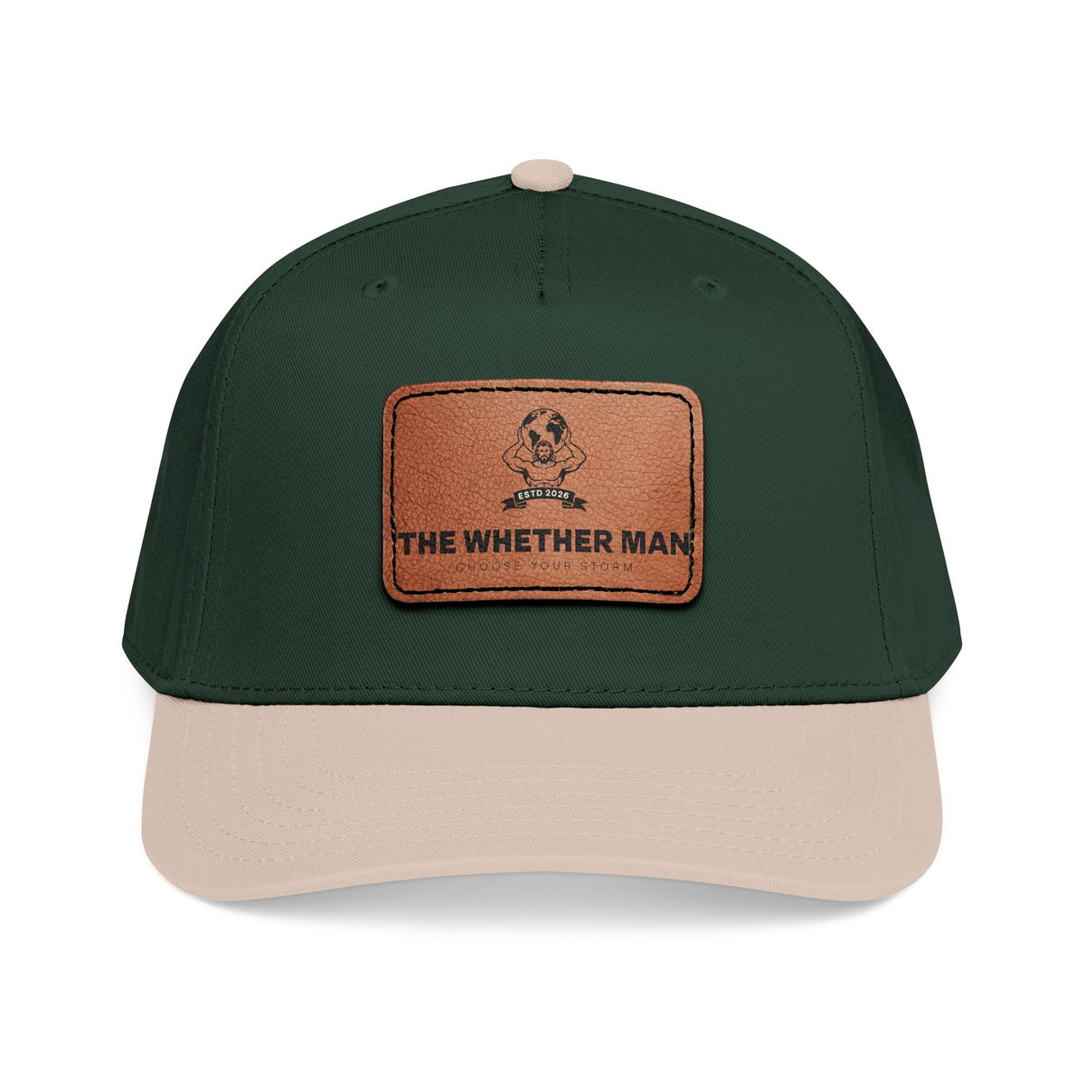 Mid Profile Baseball Cap with Leather Patch